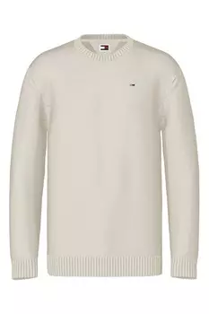 Свитер из органического хлопка с овальным вырезом Tommy Jeans, слоновая кость