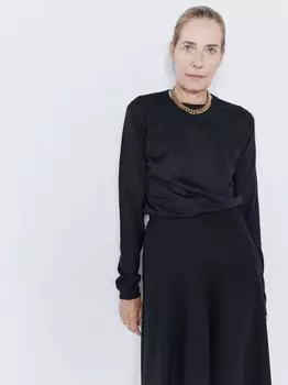 Свитер из ответственного кашемира с круглым вырезом Raey, черный