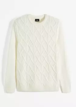 Свитер из переработанного полиакрила Bpc Bonprix Collection, белый