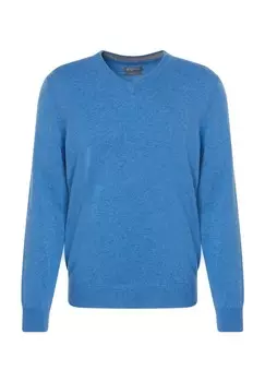 Свитер из шелкового кашемира, V-образный вырез, ребристые манжеты, мужской GALERIA, цвет 3 Lt Blue