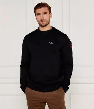 Свитер из шерсти Aeronautica Militare Regular Fit, черный