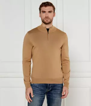 Свитер из шерсти BOSS BLACK Ebenji Regular Fit, бежевый