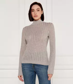 Свитер из шерсти BOSS BLACK Fatirami Slim Fit, серый