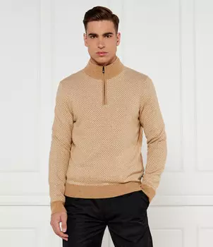 Свитер из шерсти BOSS BLACK H-Eltorino Regular Fit, бежевый