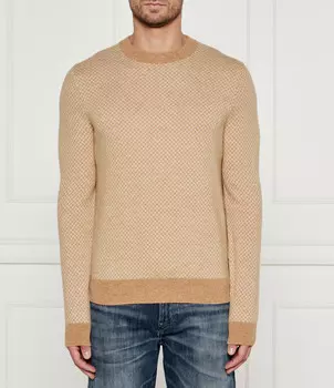 Свитер из шерсти BOSS BLACK H-Eltoro Regular Fit, бежевый