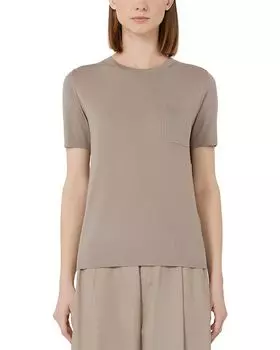 Свитер из шерсти Egidio с круглым вырезом Max Mara, коричневый