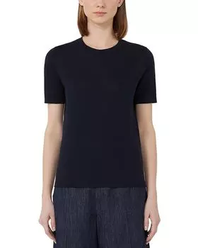 Свитер из шерсти Egidio с круглым вырезом Max Mara, синий