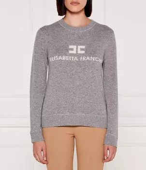 Свитер из шерсти Elisabetta Franchi Regular Fit, серый