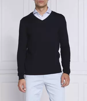 Свитер из шерсти HUGO san vredo-m slim fit, темно-синий