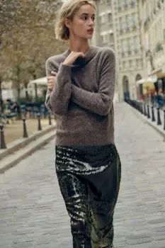 Свитер из шерсти и альпаки ZARA, серо-коричневый
