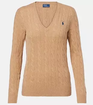 Свитер из шерсти и кашемира Kimberly Polo Ralph Lauren, Collection Camel Melange