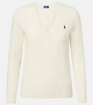 Свитер из шерсти и кашемира Kimberly Polo Ralph Lauren, кремовый