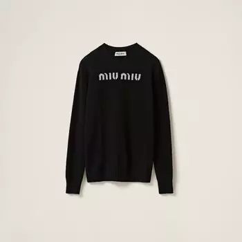 Свитер из шерсти и кашемира Miu Miu, черный