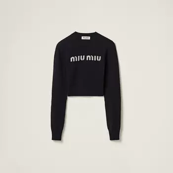 Свитер из шерсти и кашемира Miu Miu, черный