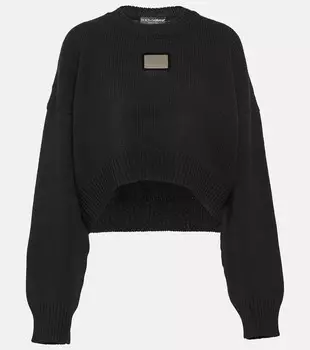 Свитер из шерсти и кашемира с логотипом Dolce&Gabbana, черный