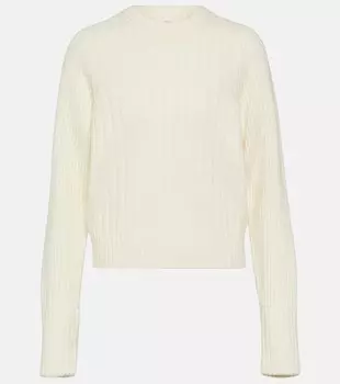 Свитер из шерсти и кашемира в рубчик CO, белый