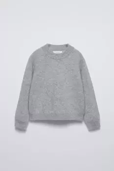 Свитер из шерсти и кашемира ZARA, серый мергель