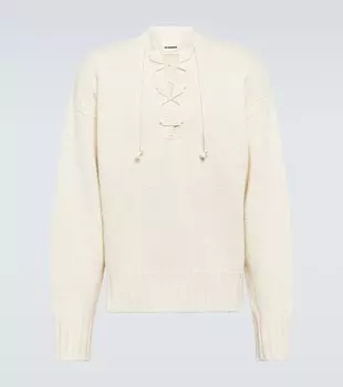 Свитер из шерсти и шелка Jil Sander, белый