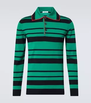 Свитер из шерсти и шелка Sitar Wales Bonner, цвет green/navy