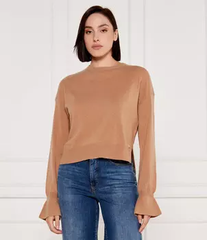 Свитер из шерсти Liu Jo Cropped Fit, кэмел