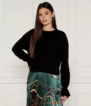 Свитер из шерсти Liu Jo Cropped Fit, черный