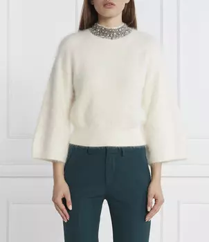 Свитер из шерсти Liu Jo Regular Fit, белый