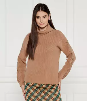 Свитер из шерсти Liu Jo Regular Fit, бежевый