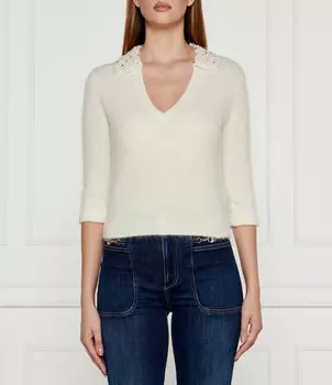 Свитер из шерсти Liu Jo Regular Fit, кремовый