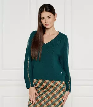 Свитер из шерсти Marc Cain Loose fit, цвет verde bottiglia