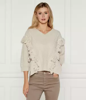 Свитер из шерсти Marella SPORT Norois Regular Fit, бежевый