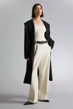 Свитер из шерсти мериноса рельефной вязки H&M, бежевый