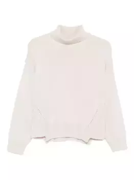 Свитер из шерсти мериноса с высоким воротником ALPHA STUDIO, нейтральный