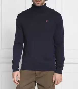 Свитер из шерсти Napapijri damavand t 1 regular fit, темно-синий