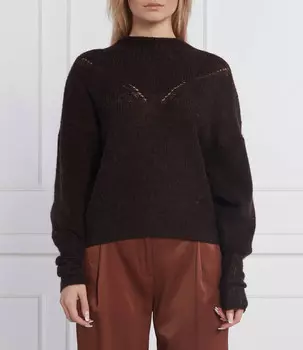 Свитер из шерсти Patrizia Pepe relaxed fit, коричневый