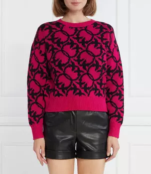 Свитер из шерсти Pinko regular fit, фуксия