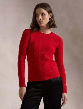 Свитер из шерсти POLO RALPH LAUREN JULIANNA Slim Fit, красный