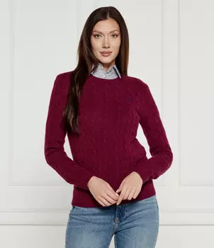 Свитер из шерсти POLO RALPH LAUREN JULIANNA Slim Fit, бордо