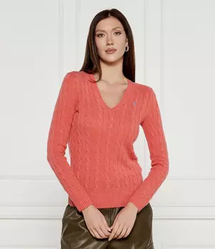 Свитер из шерсти POLO RALPH LAUREN KIMBERLY Regular Fit, цвет salmone