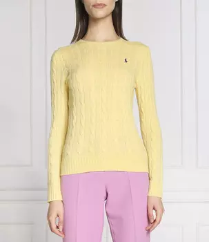 Свитер из шерсти POLO RALPH LAUREN regular fit, желтый