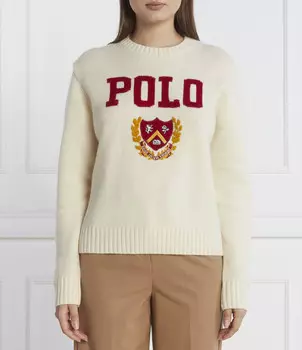 Свитер из шерсти POLO RALPH LAUREN Regular Fit, кремовый
