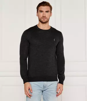 Свитер из шерсти POLO RALPH LAUREN Slim Fit, цвет grafite