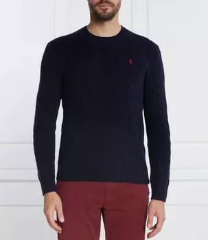 Свитер из шерсти POLO RALPH LAUREN Slim Fit, темно-синий
