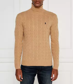 Свитер из шерсти POLO RALPH LAUREN Slim Fit, кэмел