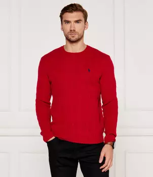 Свитер из шерсти POLO RALPH LAUREN Slim Fit, красный