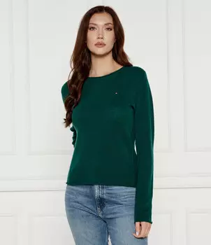 Свитер из шерсти Tommy Hilfiger Regular Fit, цвет verde bottiglia