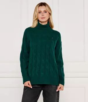 Свитер из шерсти Tommy Hilfiger Regular Fit, цвет verde bottiglia