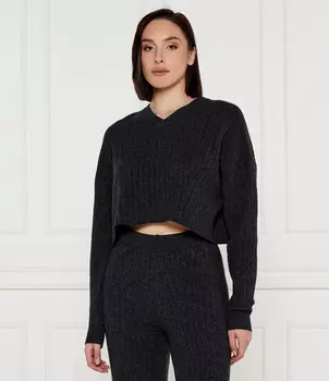 Свитер из шерсти TWINSET Cropped Fit, цвет grafite