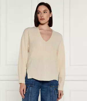 Свитер из шерсти TWINSET Loose fit, бежевый