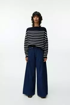 Свитер из шерсти в рубчик H&M, белый