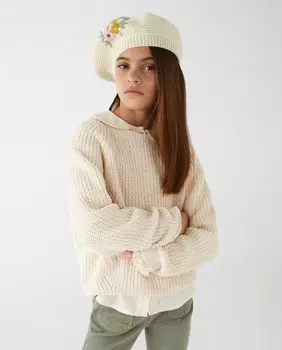 Свитер из синели для девочки с длинными рукавами El Corte Ingls, бежевый